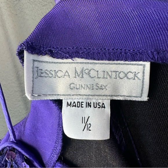 Vintage Jessica McClintock Gunne Sax 90’s Slinky Purple Midi Dress - Picture 3 of 6
